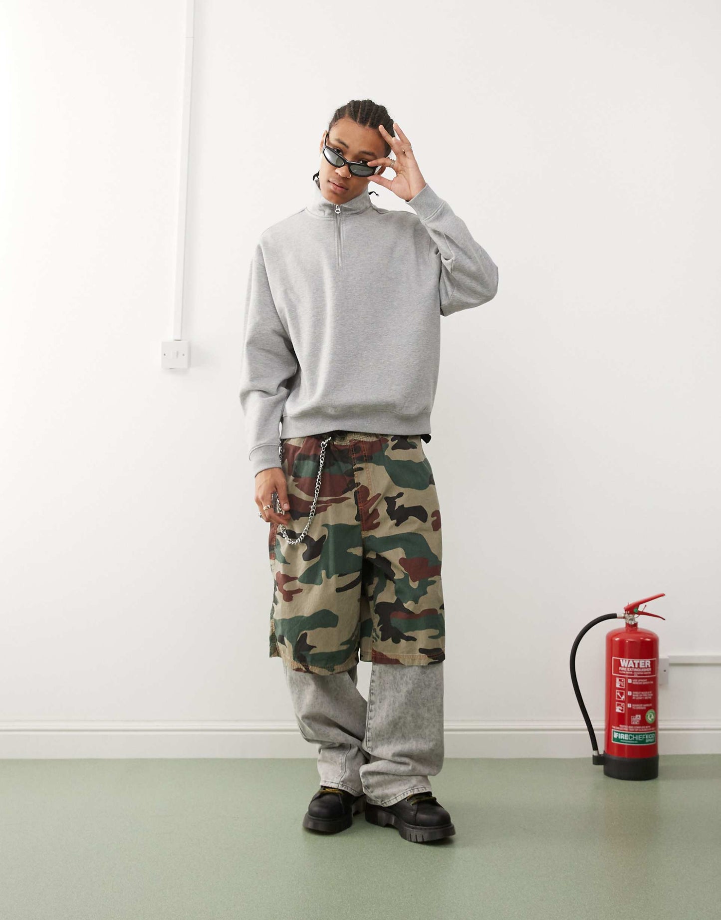 Oversized Heavyweight Jersey Half Zip Sweatshirt