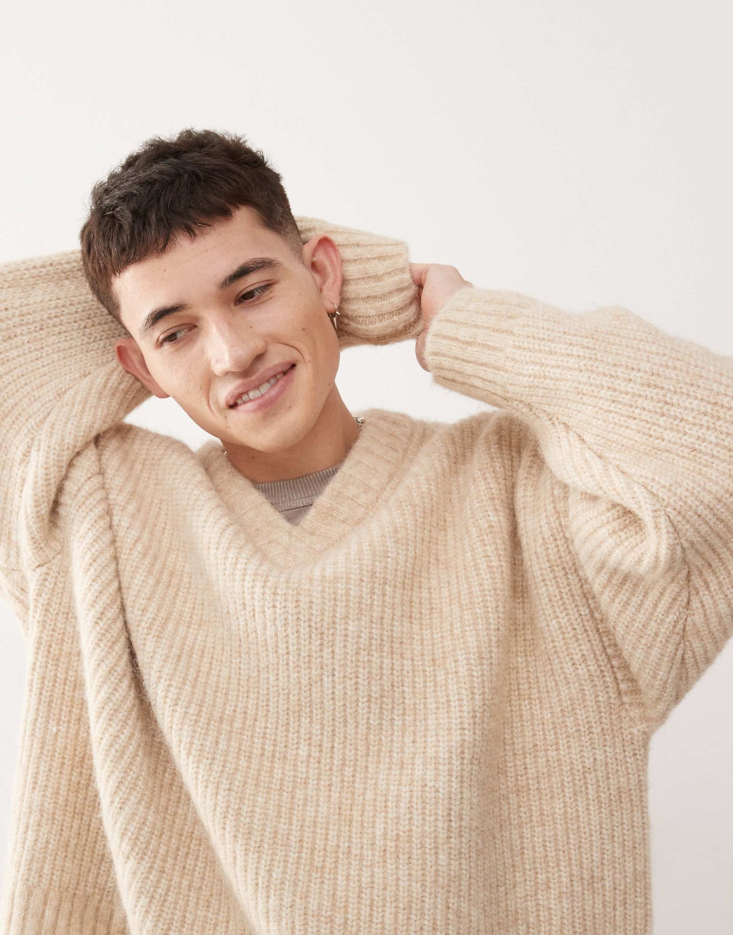Riley Wool Blend Chunky Knit V Neck Jumper