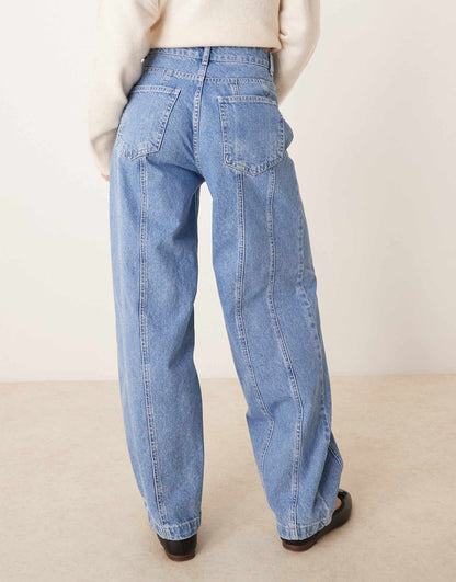 Seamed Cinch Barrrel Jean