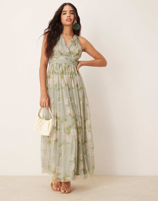 Open Back Bridesmaid Maxi Dress