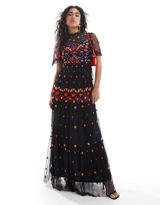 Embroidered Maxi Dress