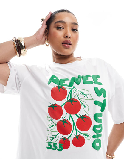 Exclusive T-Shirt With Tomato Vine Logo Graphic