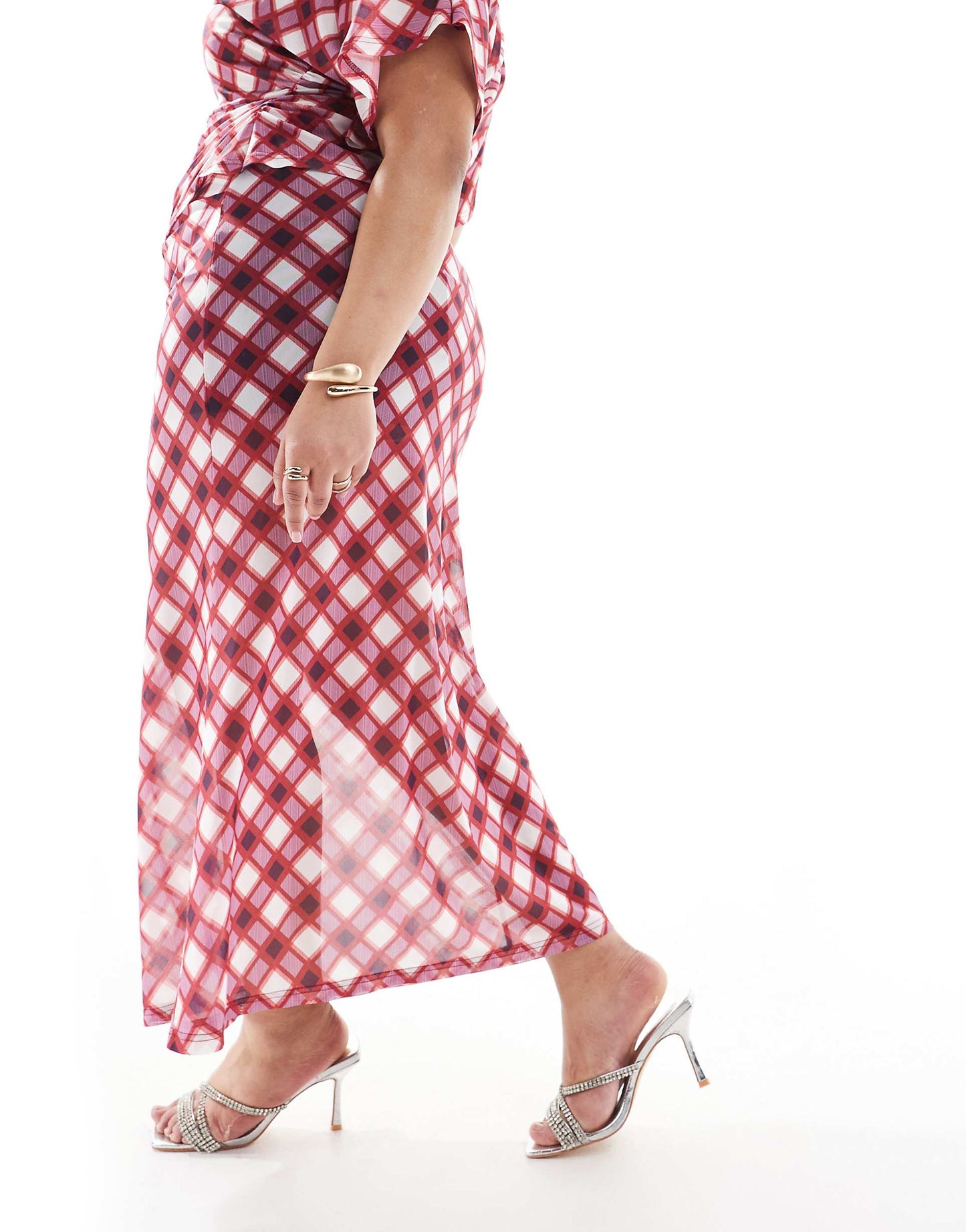 Exclusive Ruched Twist Detail Maxi Skirt Co-Ord