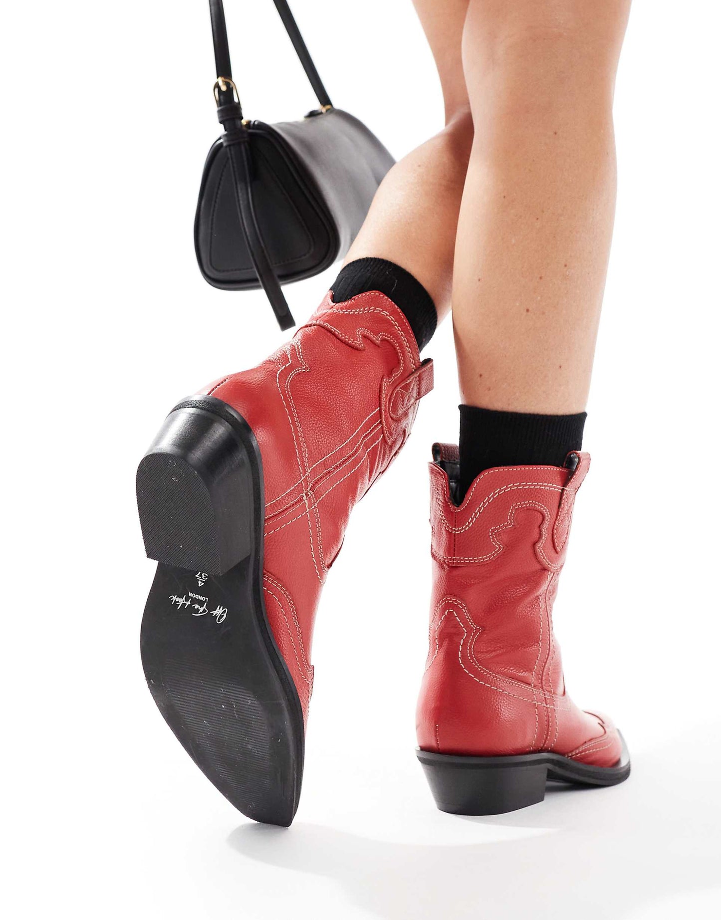 Portobello Johnny Red High Ankle Cowboy Leather Boots