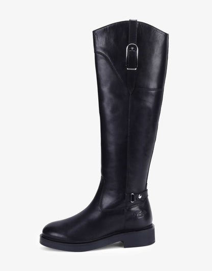 Carnaby' Gino Stylish Tall Knee High Leather Black Boots
