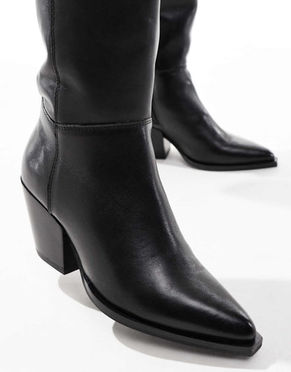 Scores' Leather Knee High Heeled Boots