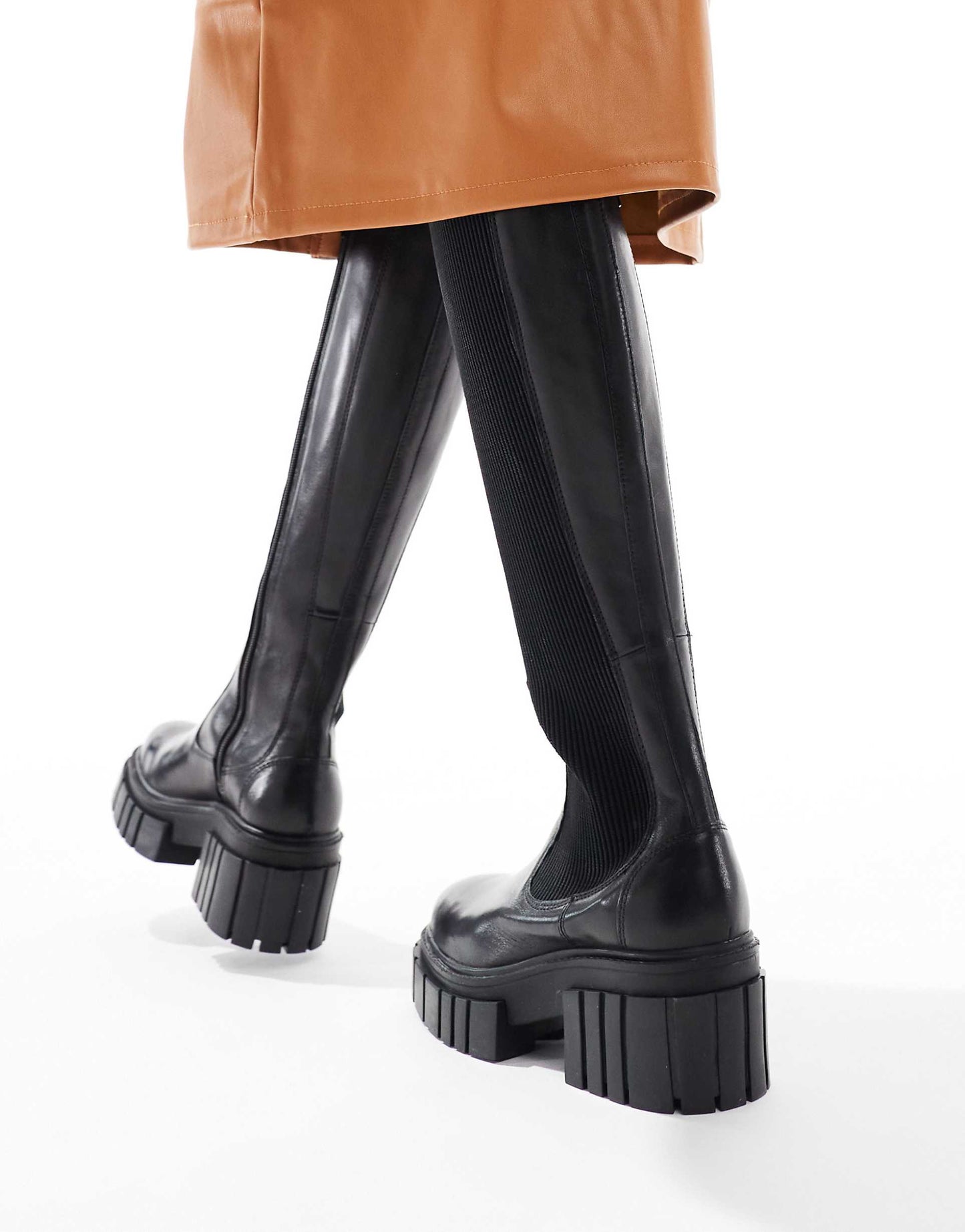 Brentwood' Stylish High-Knee Leather Boots