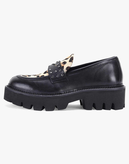 Abbey Black Leather Anti Slip Stylish Slip-On Loafer Shoes