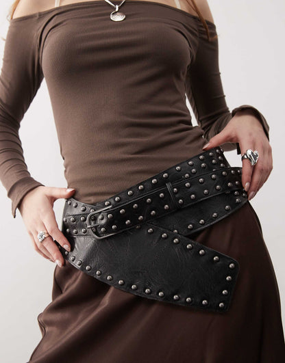 Black Studded Belt