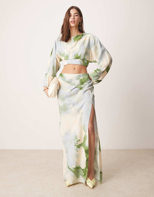 Fallen Shoulder Cut Out Midaxi Dress