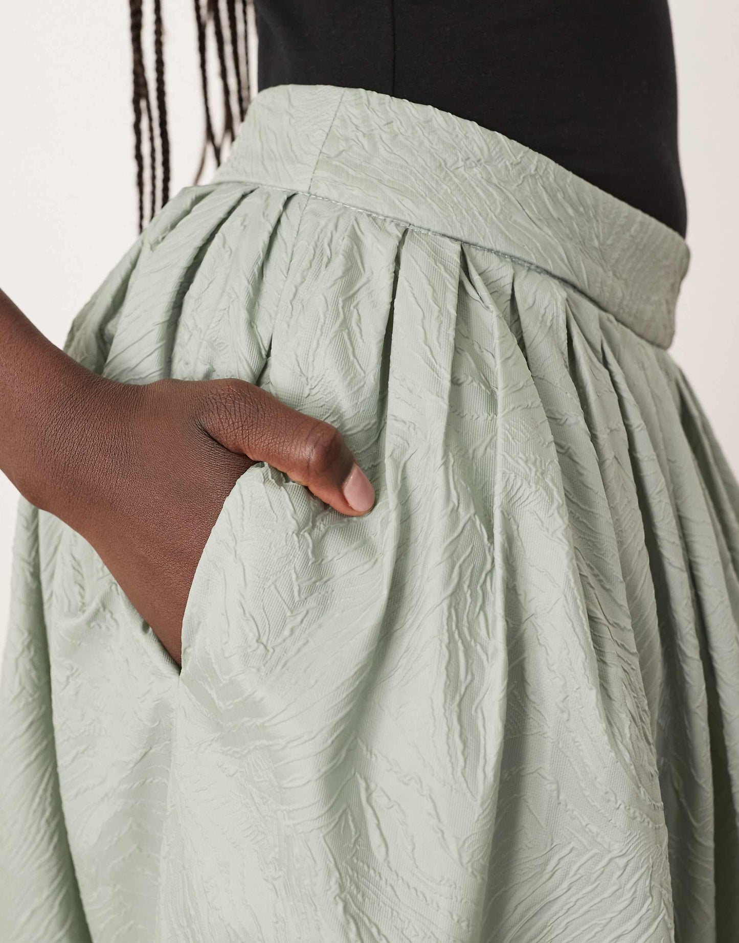 Textured Maxi Skirt With Pockets