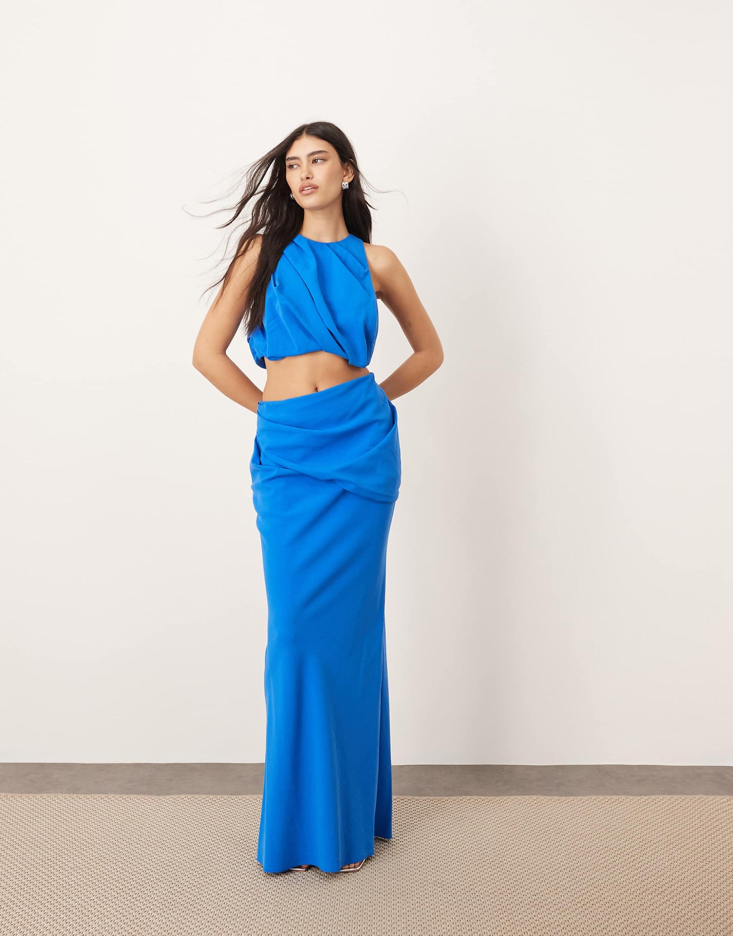 Drape Detail Maxi Skirt Co-Ord