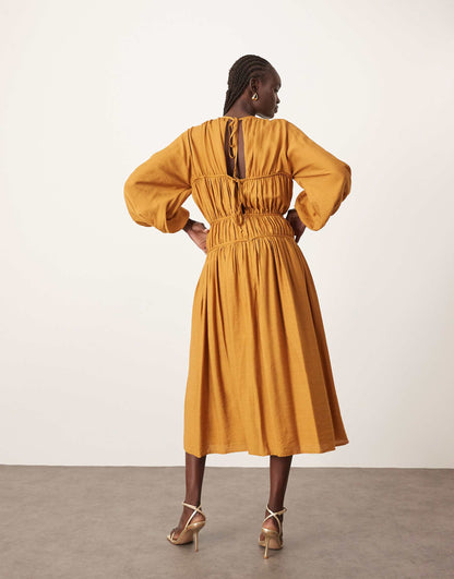 Cotton Smock Midi Dress