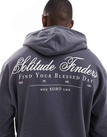 Boxy Oversized Hoodie With Back Print