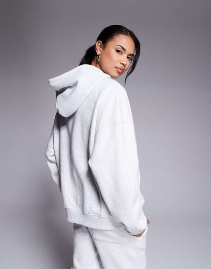 Bow Detail Oversized Embroidered Logo Hoodie Co-Ord