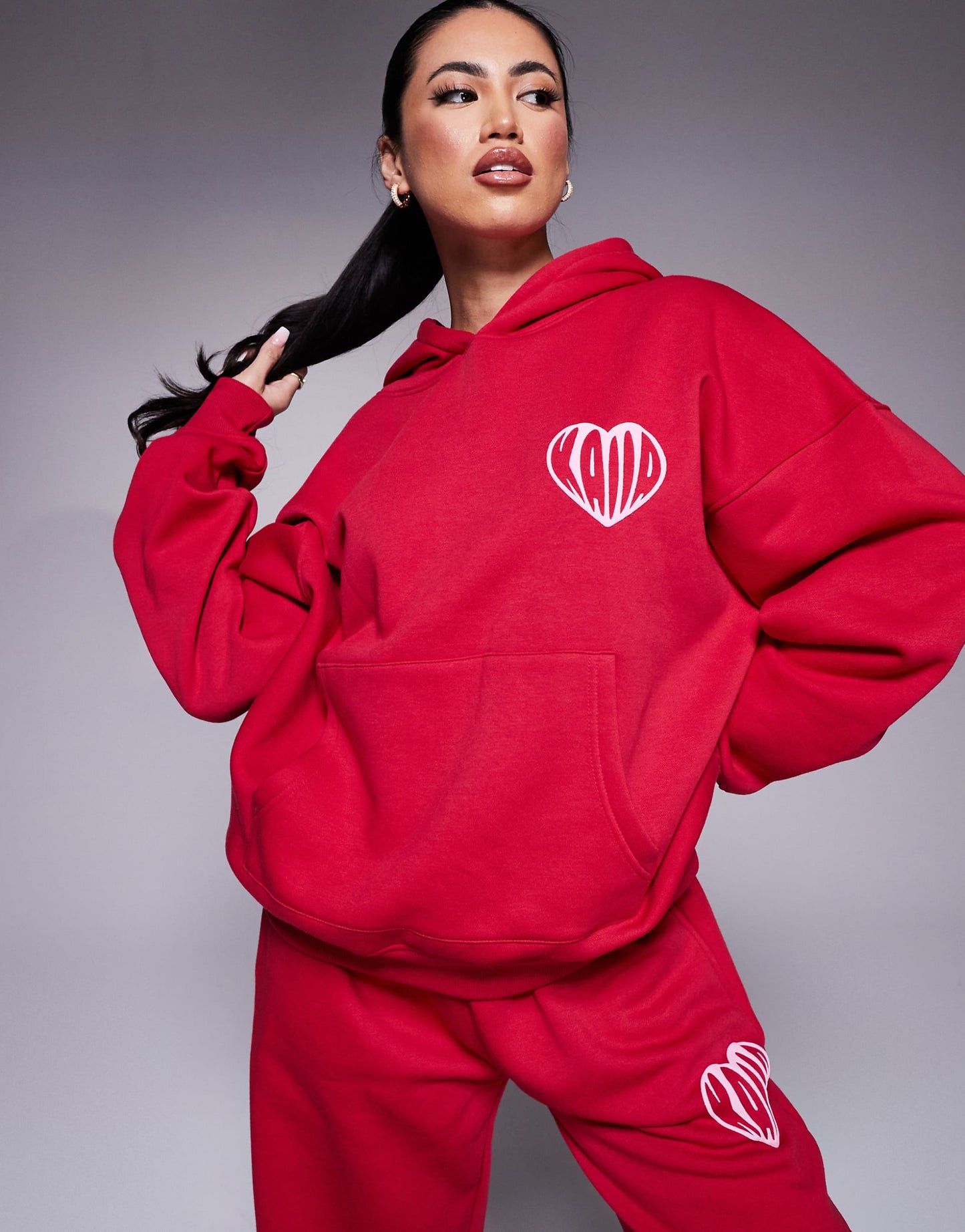 Heart Logo Oversized Hoodie And Joggers Co-Ord