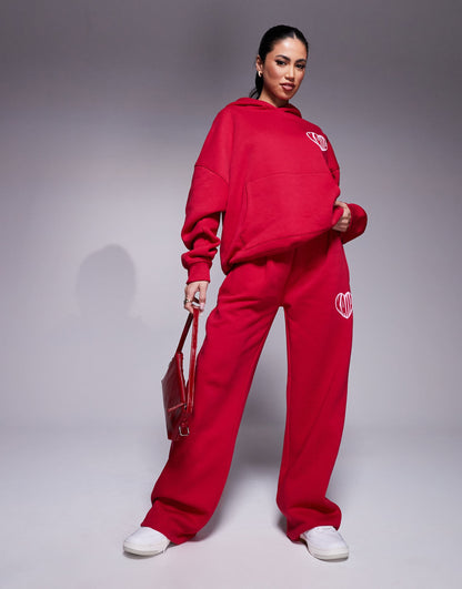 Heart Logo Oversized Hoodie And Joggers Co-Ord