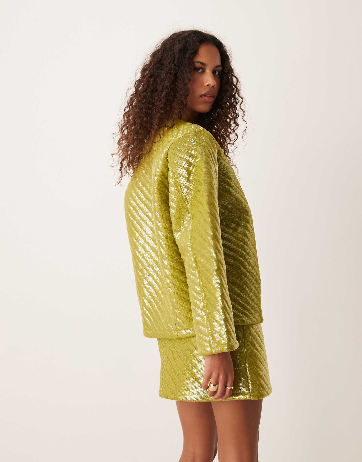 Padded Sequin Jacket Co-Ord