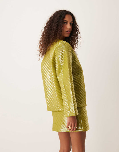 Padded Sequin Jacket Co-Ord