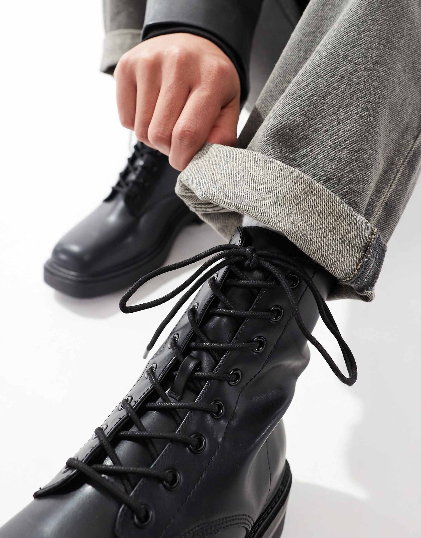 Square Toe Lace Up Boots