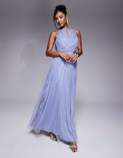 Halter Neck Bridesmaid Maxi Dress