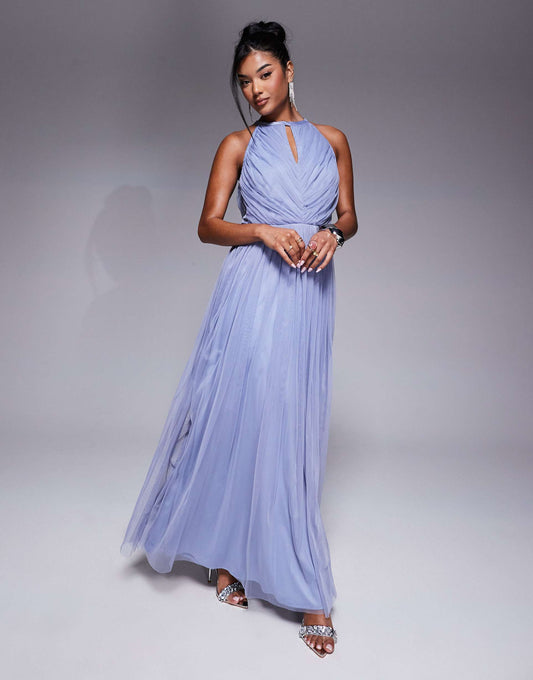 Halter Neck Bridesmaid Maxi Dress
