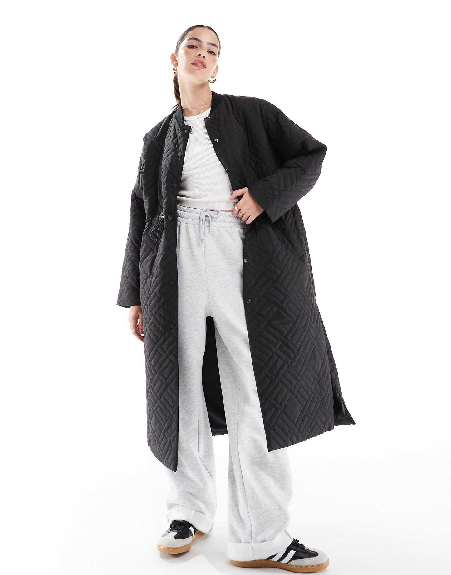 Womens Longline Puffer Jacket