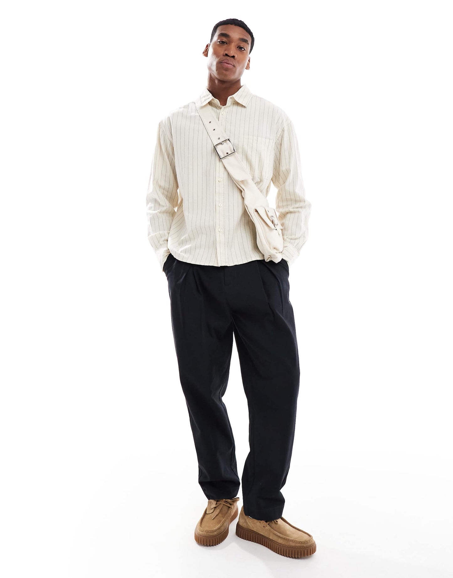 Cropped Oxford Long Sleeve Shirt