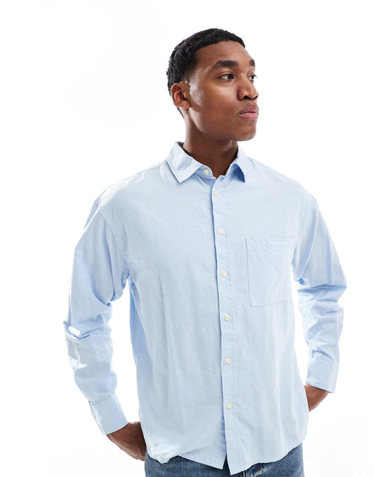 Cropped Oxford Long Sleeve Shirt
