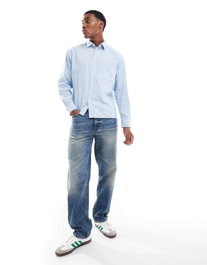 Cropped Oxford Long Sleeve Shirt