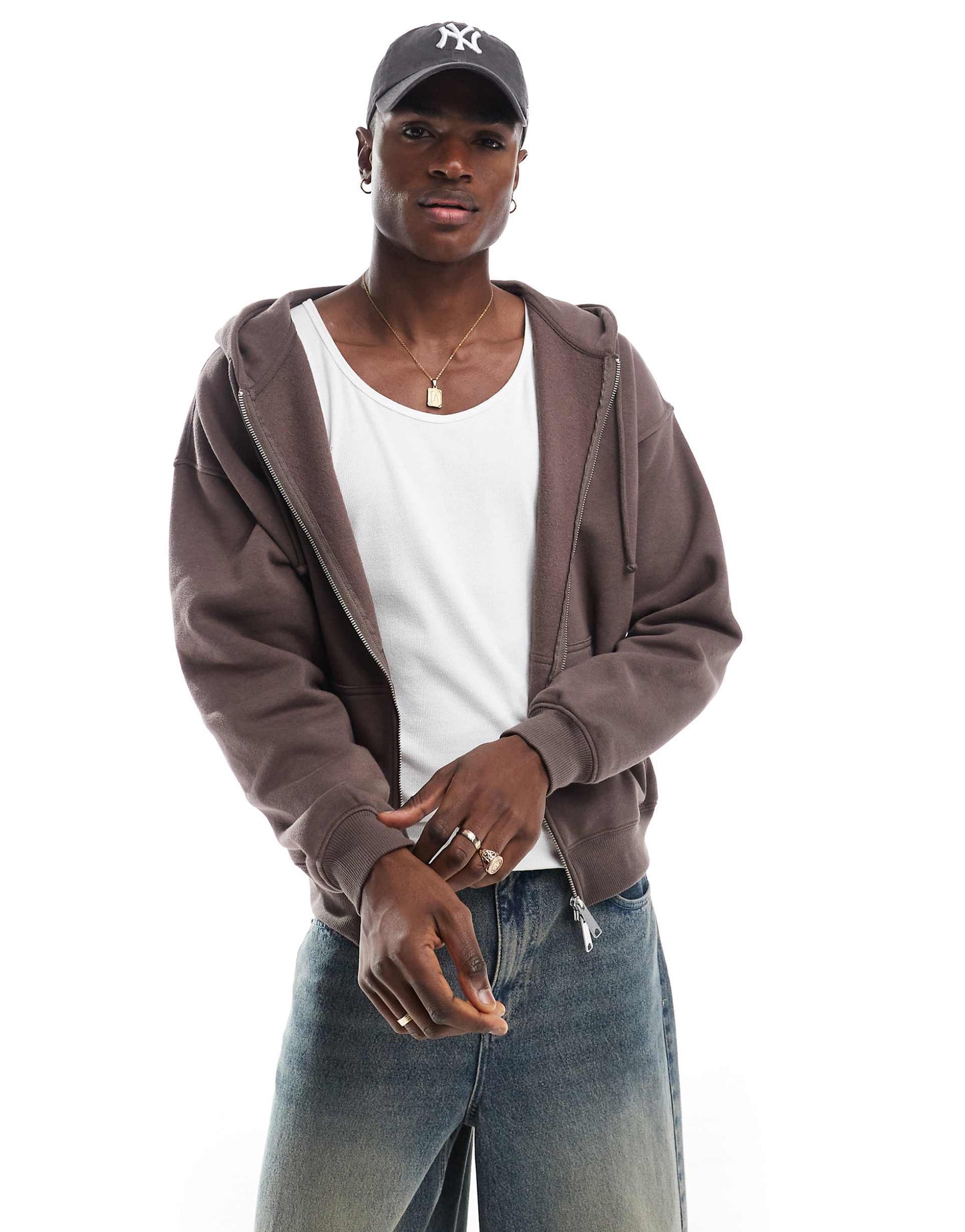 Box Fit Zip Up Hoodie