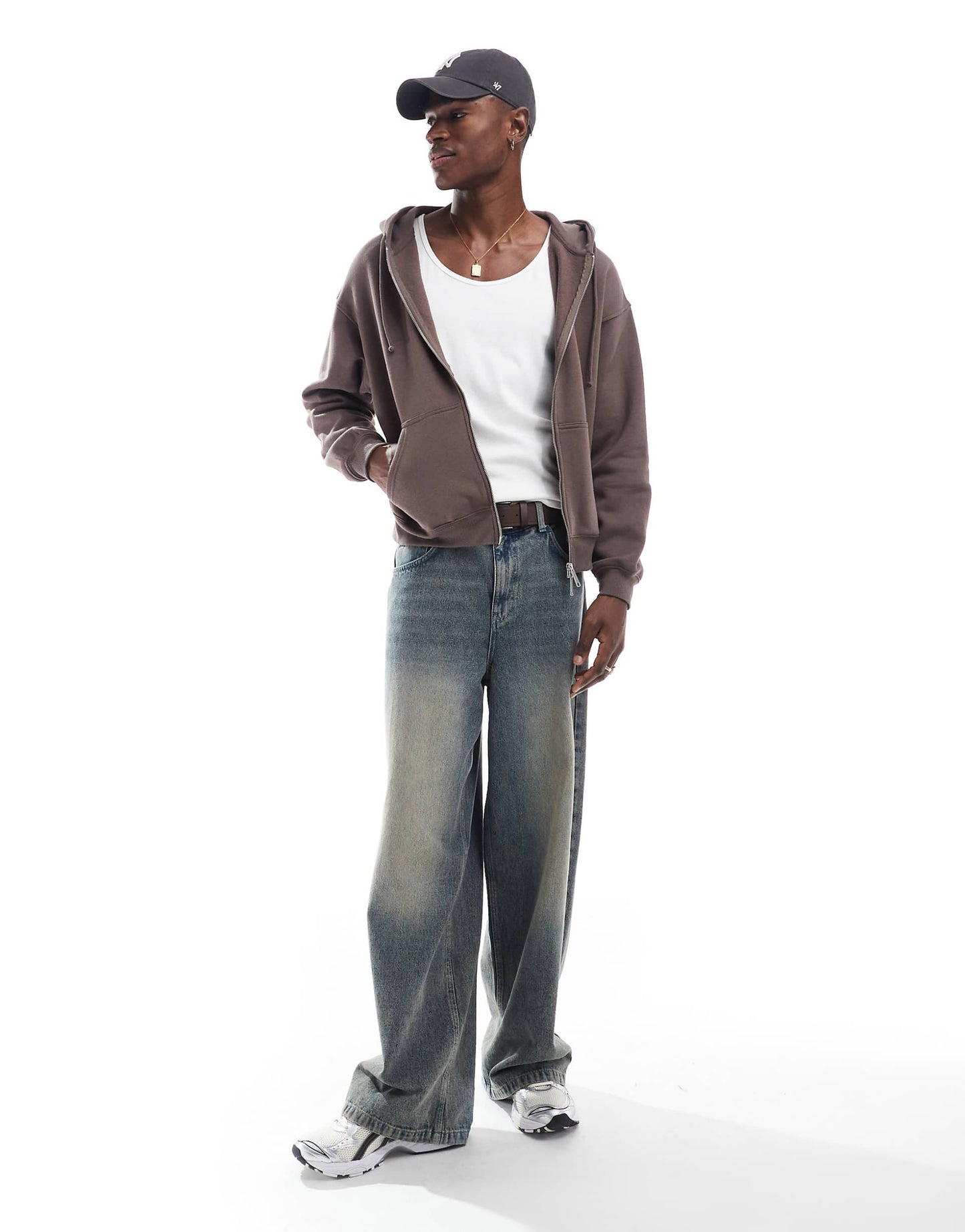 Box Fit Zip Up Hoodie