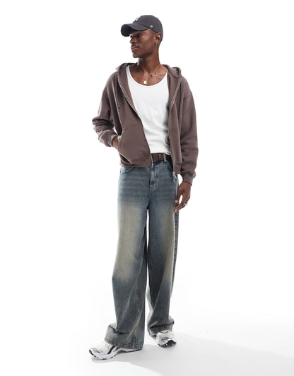 Box Fit Zip Up Hoodie