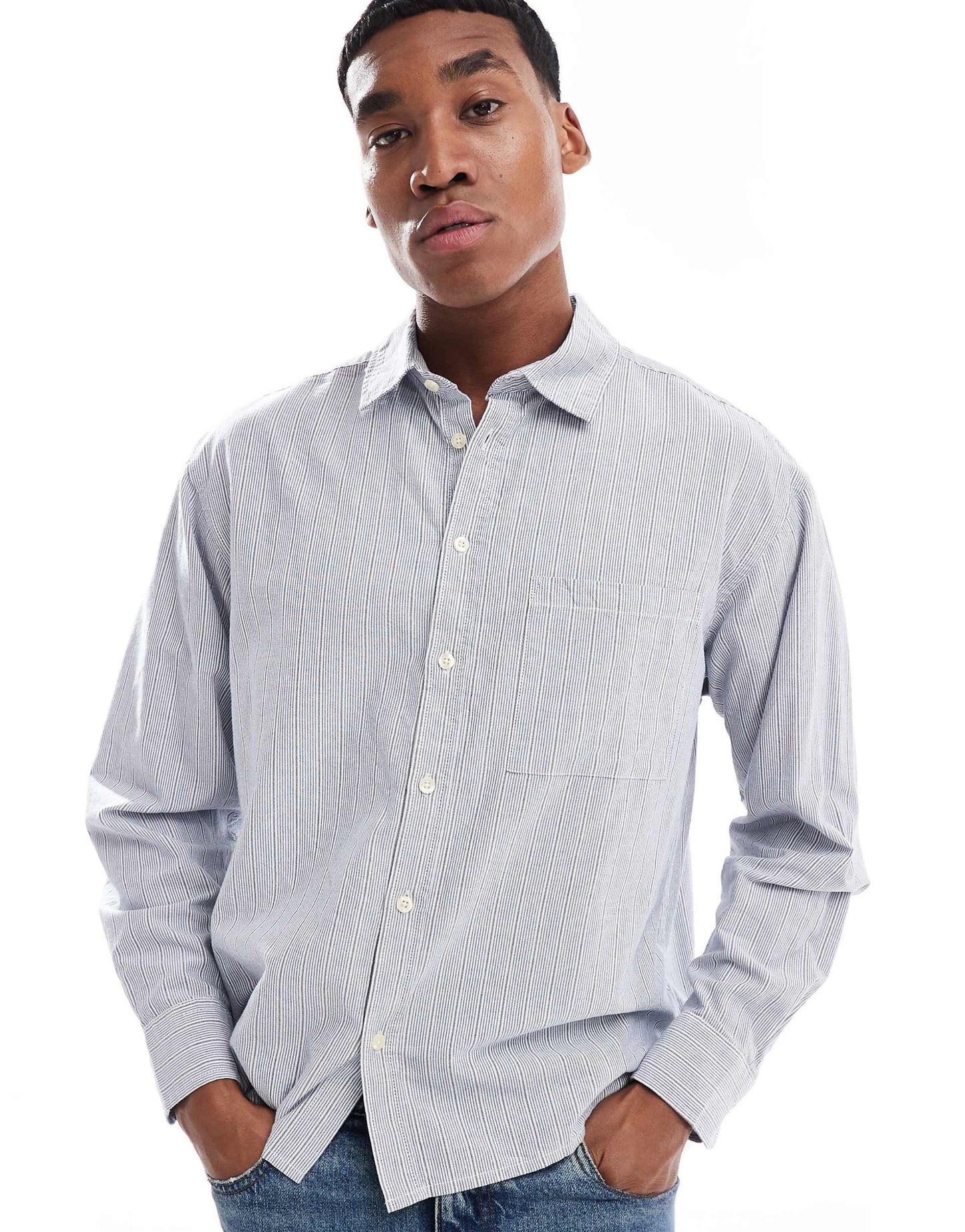 Cropped Oxford Long Sleeve Shirt