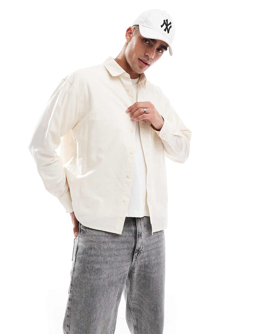 Cropped Oxford Long Sleeve Shirt
