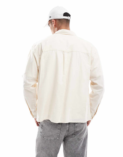 Cropped Oxford Long Sleeve Shirt