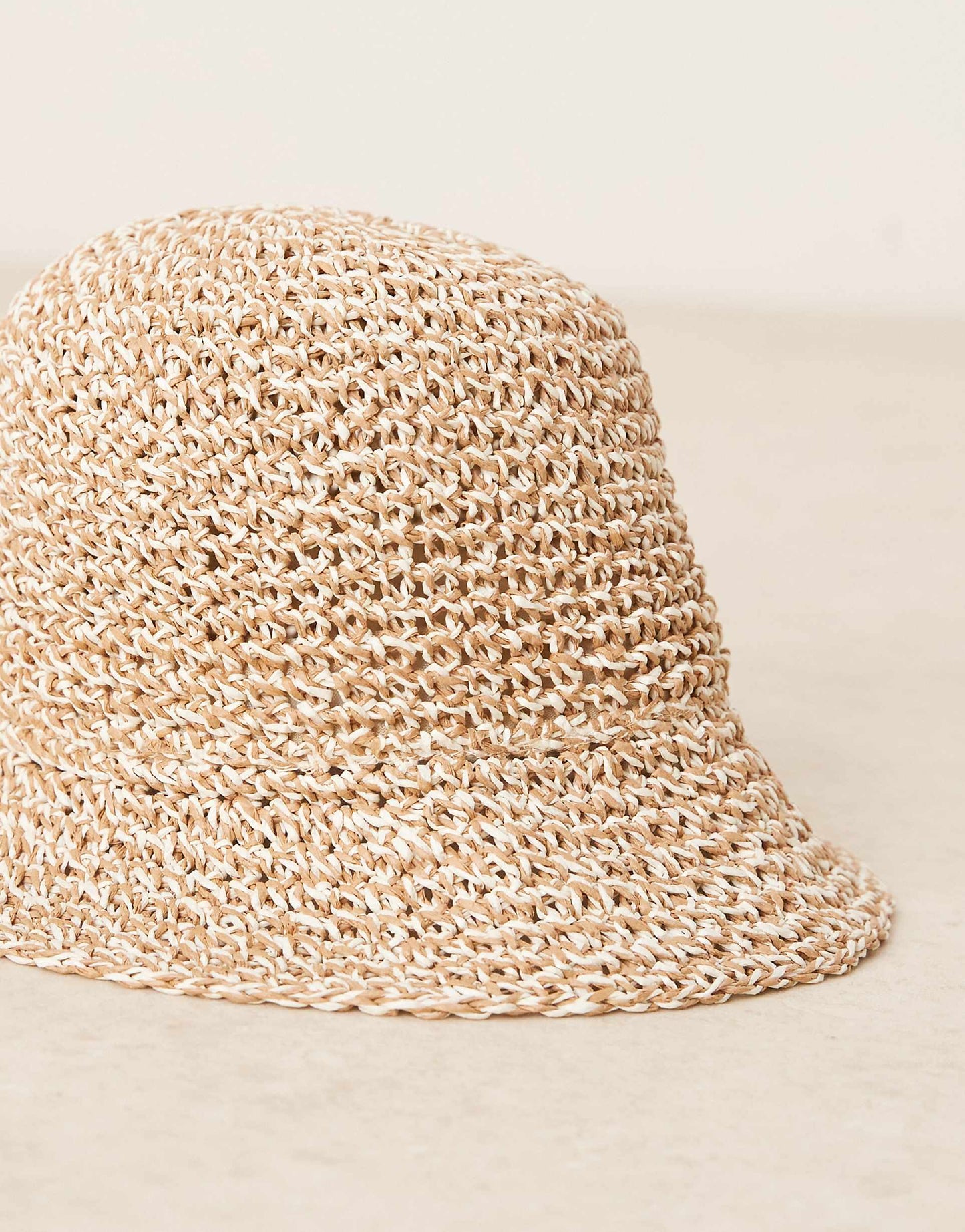 Straw Packable Mix Knit Crochet Bucket Hat