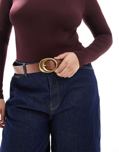 Oval Buckle Jeans Belt