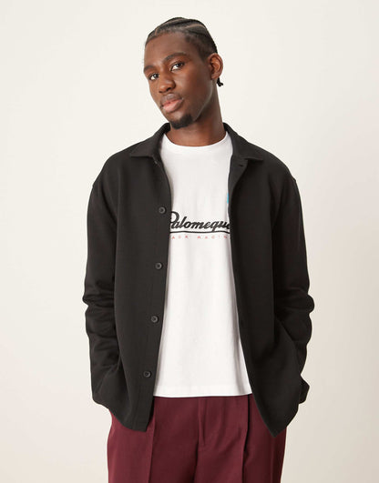 Premium Interlock Relaxed Long Sleeve Button-Up Shirt 300Gsm