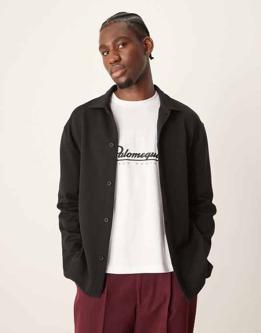 Premium Interlock Relaxed Long Sleeve Button-Up Shirt 300Gsm