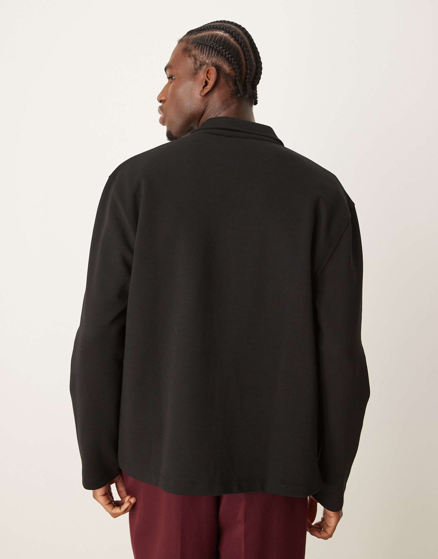 Premium Interlock Relaxed Long Sleeve Zip Shirt 300Gsm