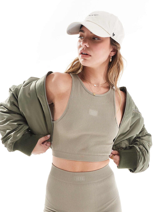 Ribbed Base Racer Crop Top