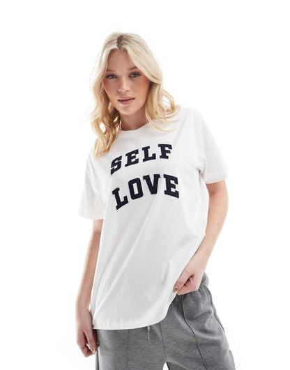 Oversized T-Shirt With ''Self Love'' Motif