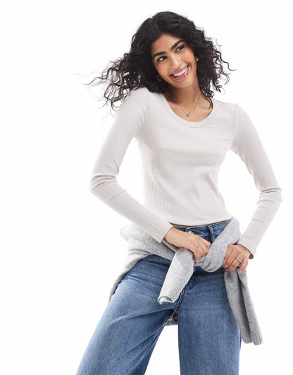 Long Sleeve Ribbed Top