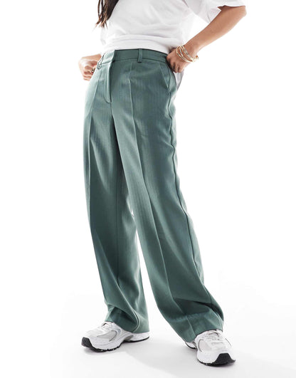 Petite Tailored Herringbone Wide Leg Co-Ord Trousers