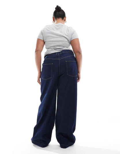 Curve Wide Leg Workwear Jeans