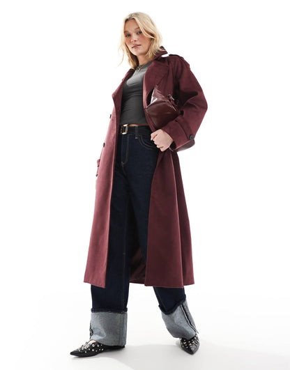 Premium Faux Suede Trench Coat