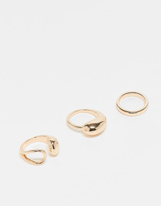 Curve Pack Of 3 Simple Wrap Around Rings