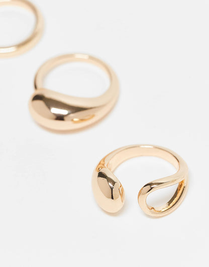 Curve Pack Of 3 Simple Wrap Around Rings