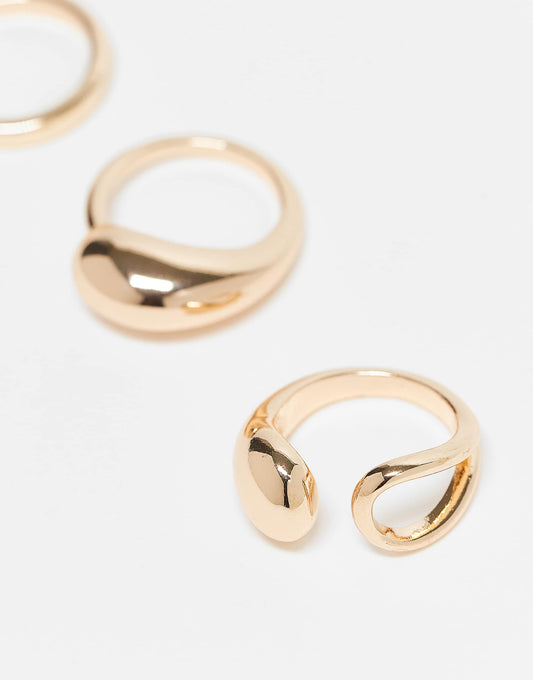 Pack Of 3 Simple Wrap Around Rings